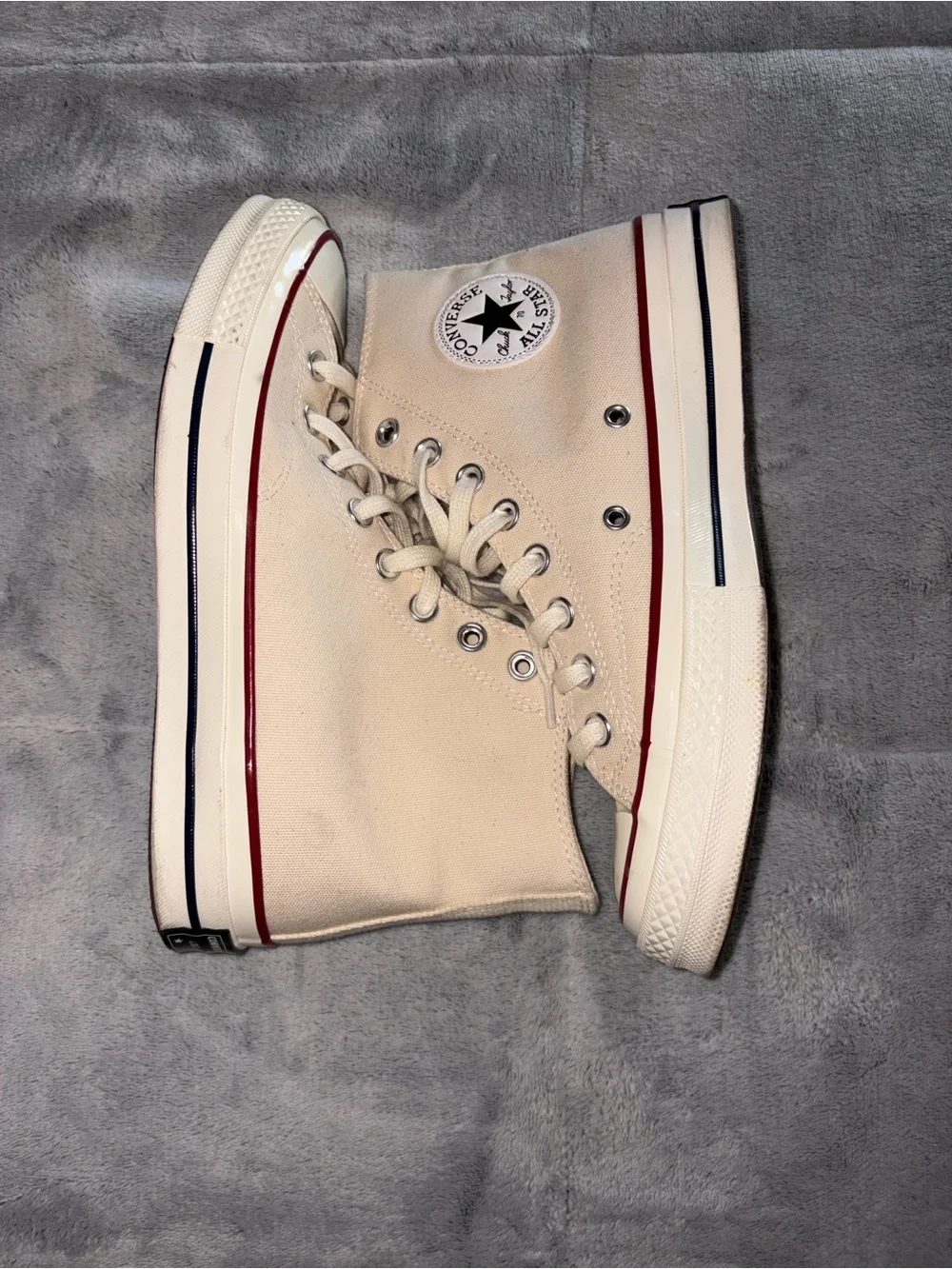 Converse Chuck 70 High Top Sneakers - Cream with Red Accent
